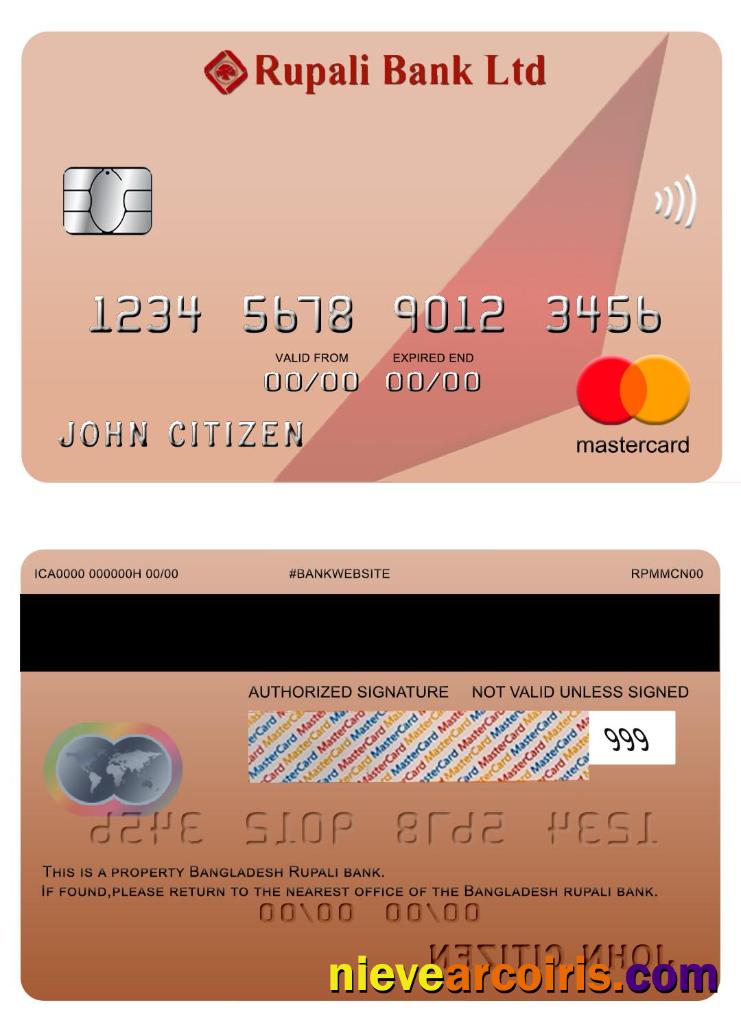 Bangladesh Rupali bank,mastercard